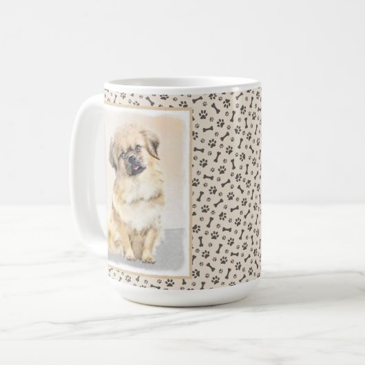 Tibetaans Spaniel Schilderen - Kute Original Dog A Koffiemok (Voorkant links)
