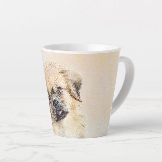 Tibetaans Spaniel Schilderen - Kute Original Dog A Latte Mok (Rechterhoek)
