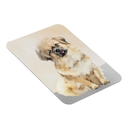 Tibetaans Spaniel Schilderen - Kute Original Dog A Magneet (Rechterzijde)