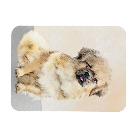 Tibetaans Spaniel Schilderen - Kute Original Dog A Magneet (Horizontaal)