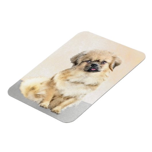 Tibetaans Spaniel Schilderen - Kute Original Dog A Magneet (Linkerzijde)