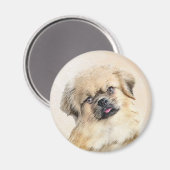 Tibetaans Spaniel Schilderen - Kute Original Dog A Magneet (Voorkant / Achterkant)