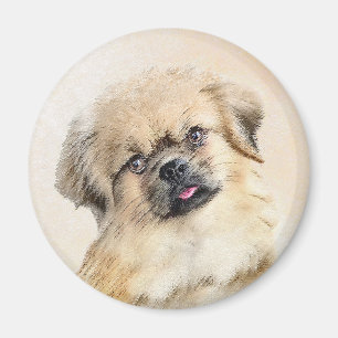 Tibetaans Spaniel Schilderen - Kute Original Dog A Magneet