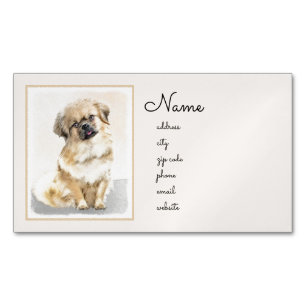 Tibetaans Spaniel Schilderen - Kute Original Dog A Magnetisch Visitekaartje