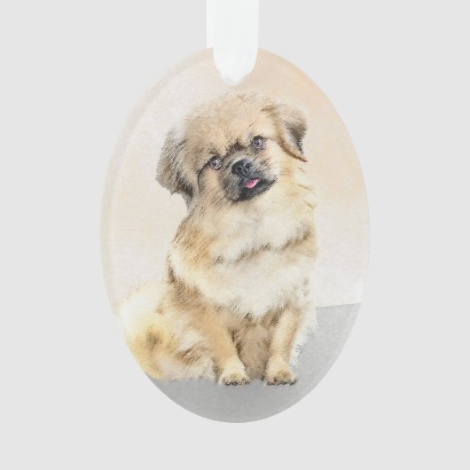 Tibetaans Spaniel Schilderen - Kute Original Dog A Ornament (voorkant)
