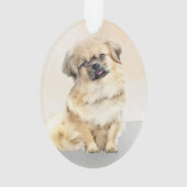 Tibetaans Spaniel Schilderen - Kute Original Dog A Ornament (achterkant)