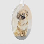 Tibetaans Spaniel Schilderen - Kute Original Dog A Ornament (voorkant)