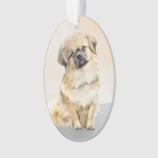 Tibetaans Spaniel Schilderen - Kute Original Dog A Ornament (voorkant)