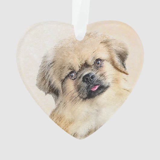 Tibetaans Spaniel Schilderen - Kute Original Dog A Ornament (achterkant)