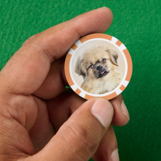 Tibetaans Spaniel Schilderen - Kute Original Dog A Poker Chips (Hand)