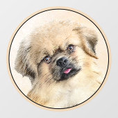 Tibetaans Spaniel Schilderen - Kute Original Dog A Raamsticker (Vel)