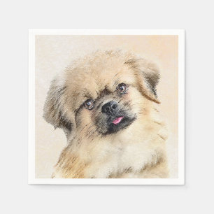 Tibetaans Spaniel Schilderen - Kute Original Dog A Servet