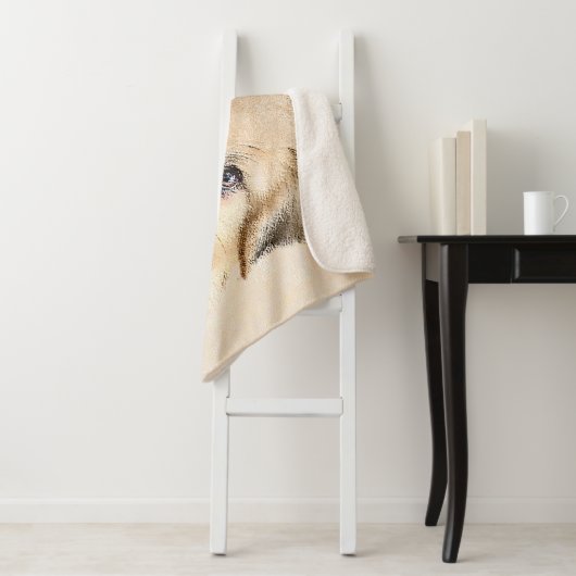 Tibetaans Spaniel Schilderen - Kute Original Dog A Sherpa Deken (In situ)