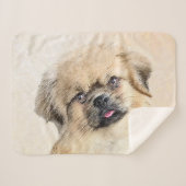 Tibetaans Spaniel Schilderen - Kute Original Dog A Sherpa Deken (Voorkant (horizontaal))