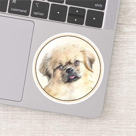 Tibetaans Spaniel Schilderen - Kute Original Dog A Sticker (Detail)