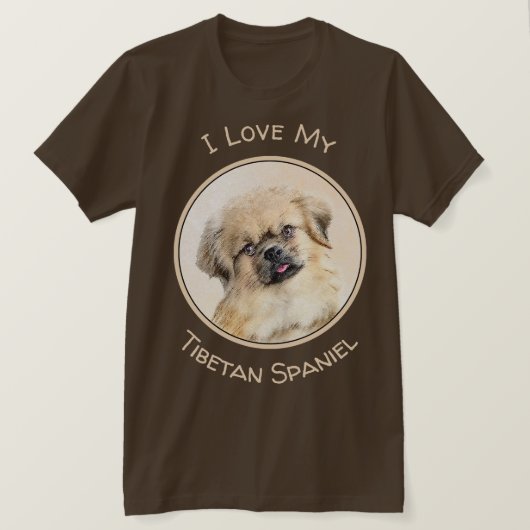 Tibetaans Spaniel Schilderen - Kute Original Dog A T-shirt (Design voorkant)