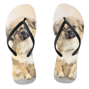 Tibetaans Spaniel Schilderen - Kute Original Dog A Teenslippers