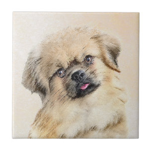 Tibetaans Spaniel Schilderen - Kute Original Dog A Tegeltje