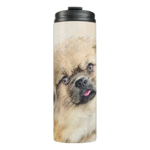 Tibetaans Spaniel Schilderen - Kute Original Dog A Thermosbeker
