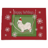 Tibetaans Spaniel (White) kersttas Groot Cadeauzakje (Voorkant)