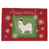 Tibetaans Spaniel (White) kersttas Groot Cadeauzakje (Achterkant)