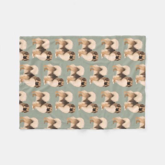 Tibetaans Spanjaard (Sable) Blanket Fleece Deken (Voorkant (Horizontaal))