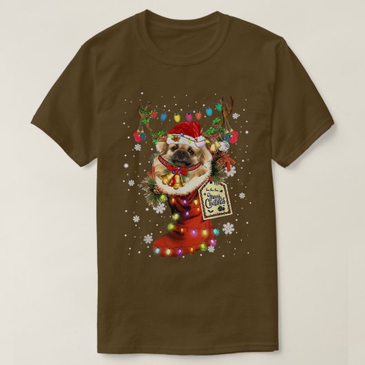 Tibetaans-Spanjaardjasje met kerstmis winter sn T-shirt (Design voorkant)