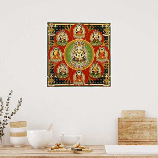  Tibetaans Tantrisch Boeddhisme Boeddha Mandala Poster (Keuken)