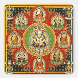  Tibetaans Tantrisch Boeddhisme Boeddha Mandala Vierkante Sticker