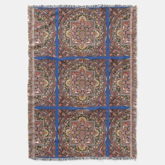  Tibetaans Tantrisch Boeddhisme Mandala Deken (Voorkant Verticaal)