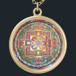 Tibetaans Tantrisch Boeddhisme Mandala Goud Vergulden Ketting<br><div class="desc">Tibetaans Tantrisch Boeddhisme Mandala Design. Maakt een mooi,  zinvol,  welvarend geschenk voor boeddhisten.</div>