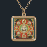 Tibetaans Tantrisch Boeddhisme Mandala Goud Vergulden Ketting<br><div class="desc">Tibetaans Tantrisch Boeddhisme Mandala Design. Maakt een mooi,  zinvol,  welvarend geschenk voor boeddhisten.</div>