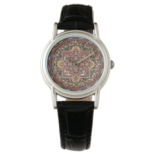  Tibetaans Tantrisch Boeddhisme Mandala Horloge (Voorkant)
