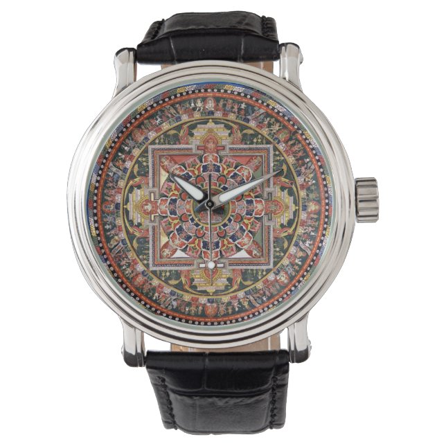  Tibetaans Tantrisch Boeddhisme Mandala Horloge (Voorkant)