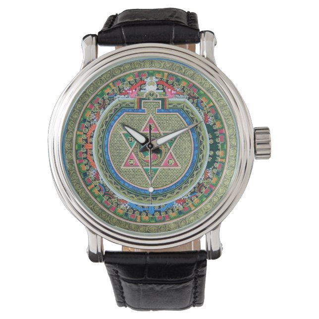  Tibetaans Tantrisch Boeddhisme Mandala Horloge (Voorkant)