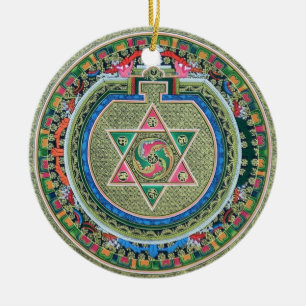 Tibetaans Tantrisch Boeddhisme Mandala Keramisch Ornament