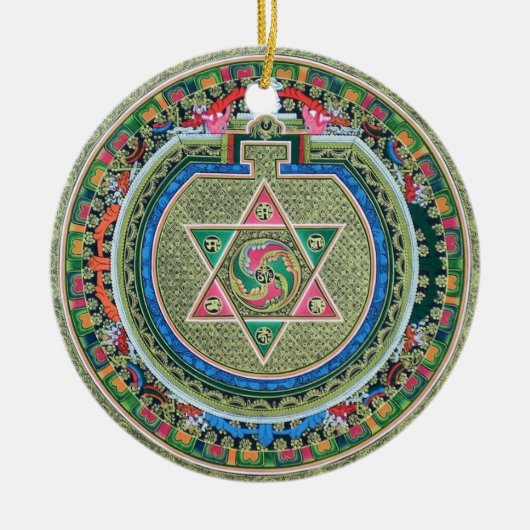  Tibetaans Tantrisch Boeddhisme Mandala Keramisch Ornament (Voorkant)