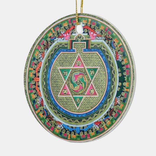  Tibetaans Tantrisch Boeddhisme Mandala Keramisch Ornament (Links)