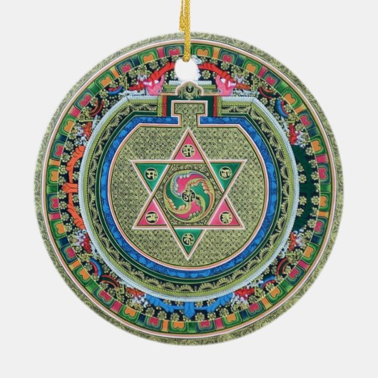  Tibetaans Tantrisch Boeddhisme Mandala Keramisch Ornament (Achterkant)