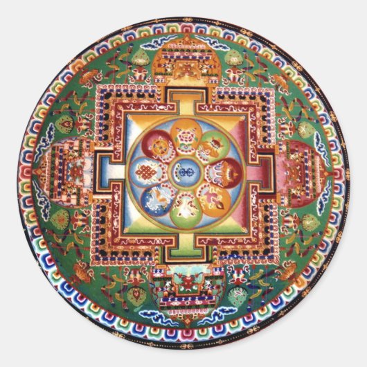 Tibetaans Tantrisch Boeddhisme Mandala Ronde Sticker (Voorkant)