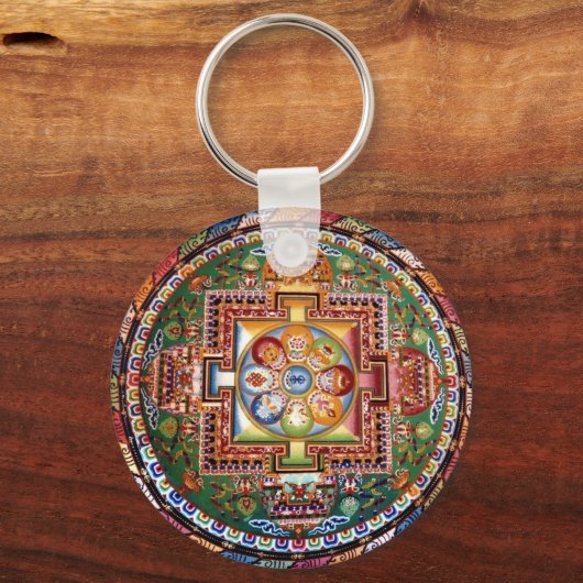  Tibetaans Tantrisch Boeddhisme Mandala Sleutelhanger (Voorkant)