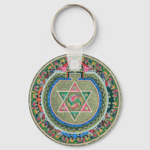 Tibetaans Tantrisch Boeddhisme Mandala Thangka Sleutelhanger
