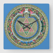 Tibetaans Tantrisch Boeddhisme Mandala Vierkante Klok (Voorkant)