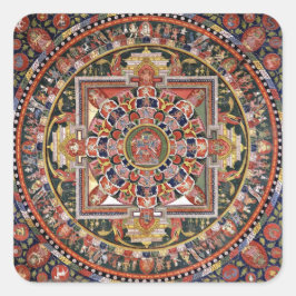  Tibetaans Tantrisch Boeddhisme Mandala Vierkante Sticker