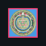 Tibetaans Tantrisch Boeddhisme Mandala Wall Deco Canvas Afdruk<br><div class="desc">Tibetaans Tantrisch Boeddhisme Mandala Design. Het is een mooi,  betekenisvol en gelukzalig geschenk voor boeddhisten. U kunt de achtergrondkleur (roze) aanpassen aan elke gewenste kleur.</div>