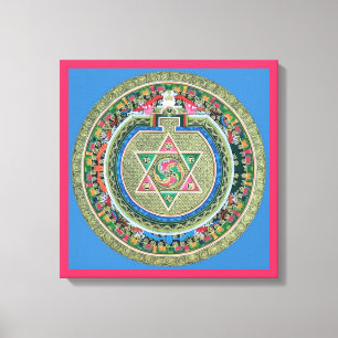  Tibetaans Tantrisch Boeddhisme Mandala Wall Deco Canvas Afdruk