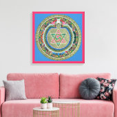 Tibetaans Tantrisch Boeddhisme Mandala Wall Deco Canvas Afdruk (Insitu (Woonkamer))