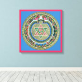 Tibetaans Tantrisch Boeddhisme Mandala Wall Deco Canvas Afdruk (Insitu (Houten vloer))
