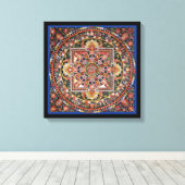 Tibetaans Tantrisch Boeddhisme Mandala Wall Deco Canvas Afdruk (Insitu (Houten vloer))
