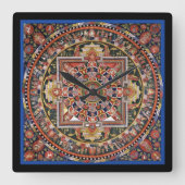 Tibetaans Tantrisch Boeddhisme Mandala Wall Deco Vierkante Klok (Voorkant)